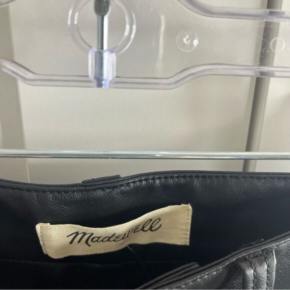 Madewell The Perfect Vintage Straight Jean Faux‎ Leather Edition Black sz 23 NWT - Picture 7 of 13